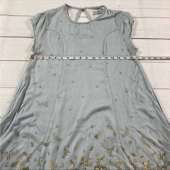 Urban Outfitters Womens Blue Floral Crewneck Classic Fit & Flare Dress Small - Picture 9 of 10